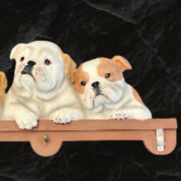 Dog Lover's Bull Dog Puppies 3D Wall Mount Mail & Keys Organizer - Picture 4 of 9